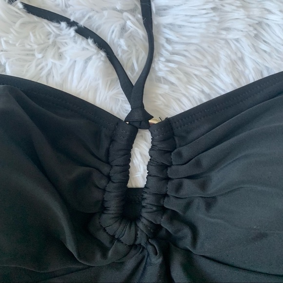 PEDDNEY Women's Halter One Piece Swimsuit Tummy Control Bandeau Swimwear Ruched - Picture 13 of 14